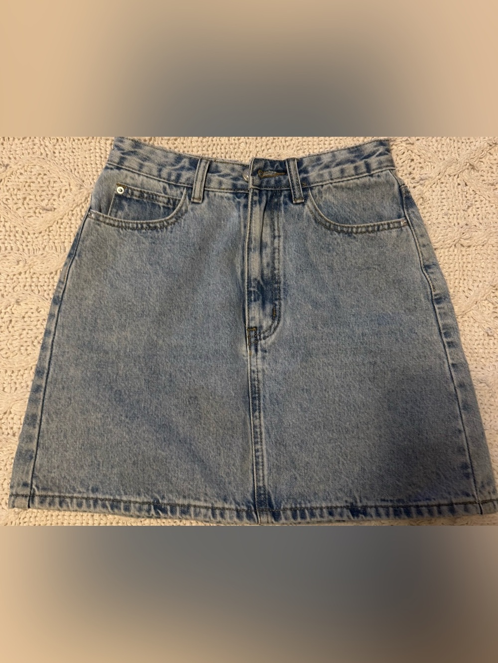 Princess Polly Classic Light Blue Denim Skirt
